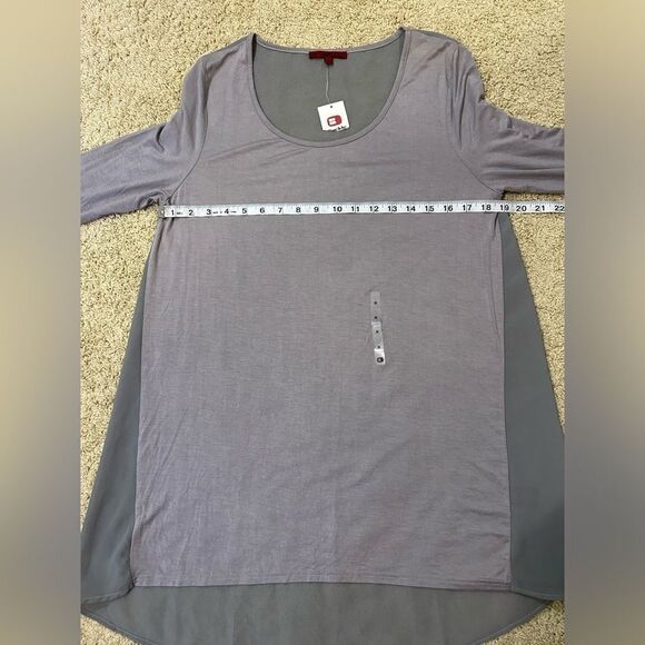 🆕‎ Red by the Buckle light gray mixed media sheer long sleeve top size M BIN Q - Picture 5 of 8